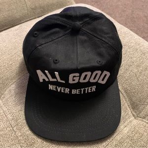 ALL GOOD NEVER BETTER Ballcap. Adjustable. Fits everyone.